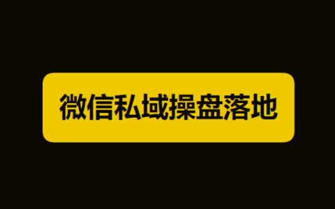 微信私域流量运营：入局操盘落地