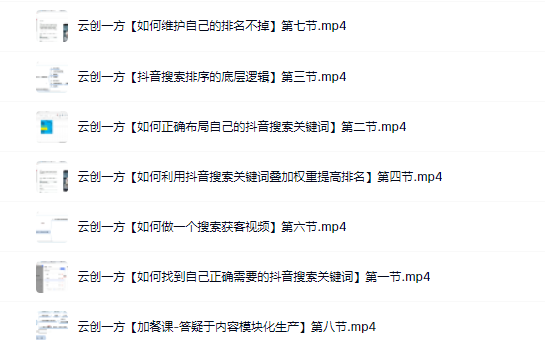 云创一方抖音SEO系列课程，教你如何快速上抖音搜索排名第一