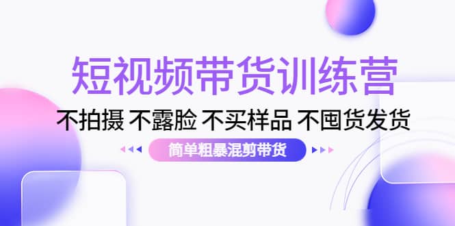 短视频带货训练营：不拍摄 不露脸 不买样品 不囤货发货 简单粗暴混剪带货