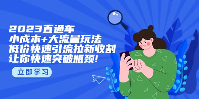 2023直通小成本 大流量玩法，低价快速引流拉新收割，让你快速突破瓶颈