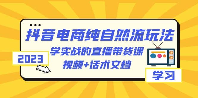 2023抖音电商纯自然流玩法：学实战的直播带货课，视频 话术文档