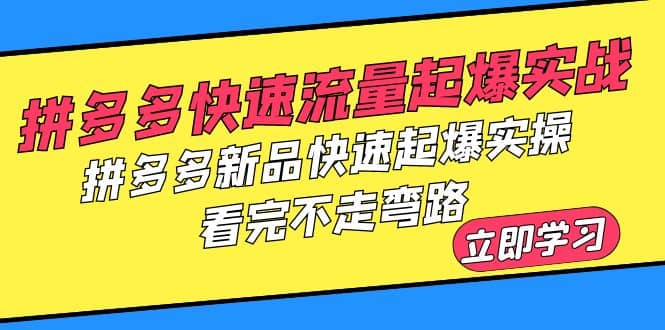 拼多多快速流量起爆实战，拼多多新品快速起爆实操，看完不走弯路