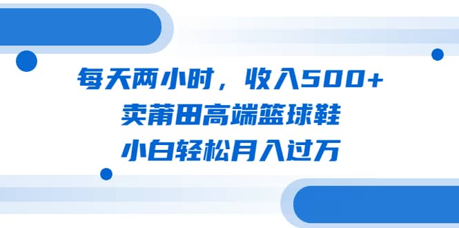 每天两小时卖莆田高端篮球鞋，小白轻松月入过万（教程 素材）