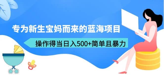 新生宝妈蓝海项目，操作得当日入500 简单且暴力（教程 工具）