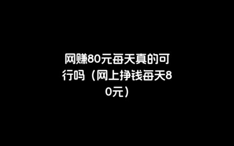 网赚80元每天真的可行吗（网上挣钱每天80元）