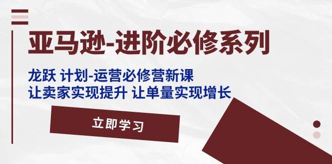 （11623期）亚马逊-进阶必修系列，龙跃 计划-运营必修营新课，让卖家实现提升