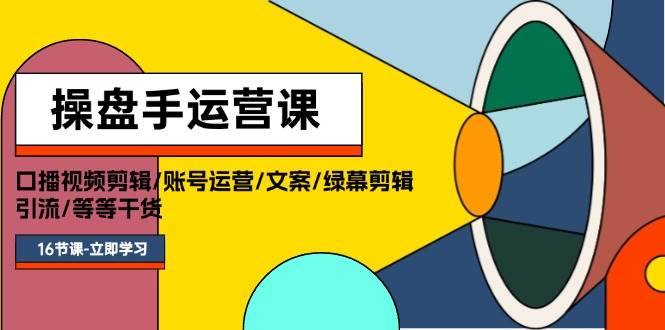 （11803期）操盘手运营课程：口播视频剪辑/账号运营/文案/绿幕剪辑/引流/干货/16节