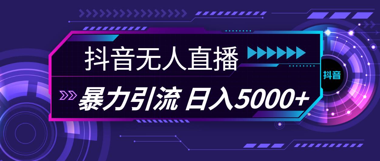 （11709期）抖音无人直播，暴利引流，日入5000+