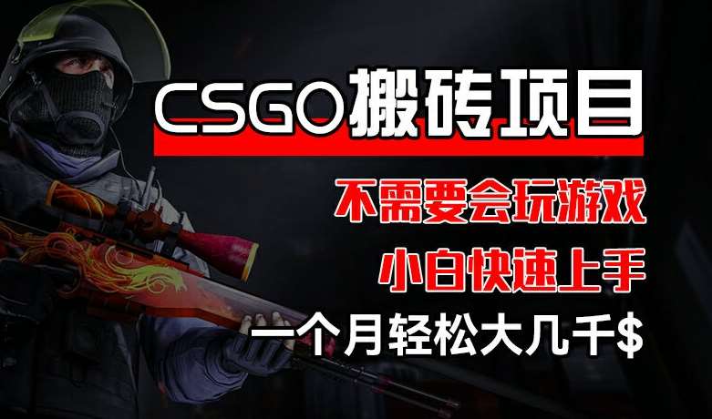 CSGO 装备搬砖项目，操作简单，不需要会玩游戏，小白也能快速上手，一个月轻松大几千