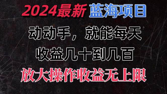 （11470期）有手就行的2024全新蓝海项目，每天1小时收益几十到几百，可放大操作收...