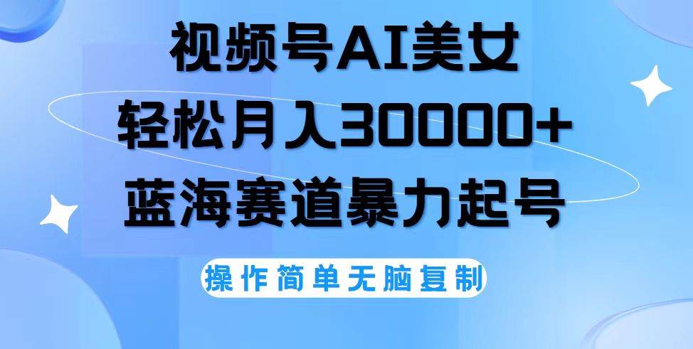 （12125期）视频号AI美女跳舞，轻松月入30000+，蓝海赛道，流量池巨大，起号猛，无...