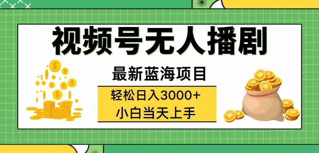 （12128期）视频号无人播剧，轻松日入3000+，最新蓝海项目，拉爆流量收益，多种变...