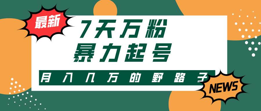 （13047期）3-7天万粉，快手暴力起号，多种变现方式，新手小白秒上手，单月变现几...