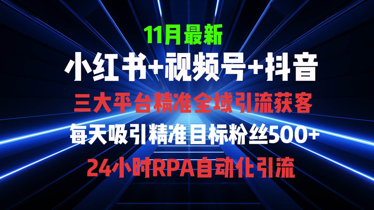 （13259期）全域多平台引流私域打法，小红书，视频号，抖音全自动获客，截流自...