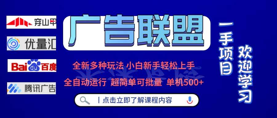 （13258期）广告联盟 全新多种玩法 单机500+  全自动运行  可批量运行